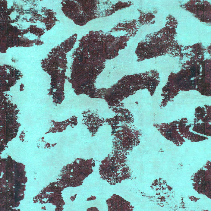 Machine Washable Abstract Turquoise Modern Area Rugs, wshabs1069turq