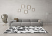 Machine Washable Abstract Gray Modern Rug in a Living Room,, wshabs1069gry