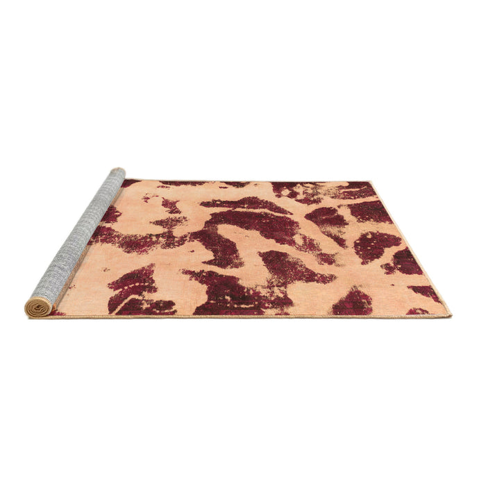 Sideview of Machine Washable Abstract Brown Modern Rug, wshabs1069brn