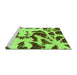 Sideview of Machine Washable Abstract Green Modern Area Rugs, wshabs1069grn