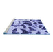 Sideview of Machine Washable Abstract Blue Modern Rug, wshabs1069blu