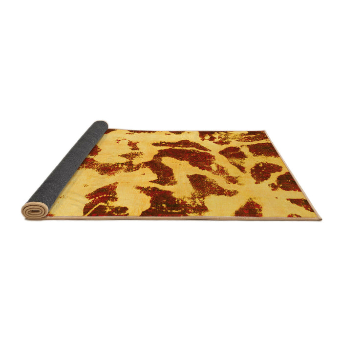 Sideview of Abstract Yellow Modern Rug, abs1069yw