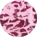 Square Abstract Pink Violet Pink Modern Rug, abs1069