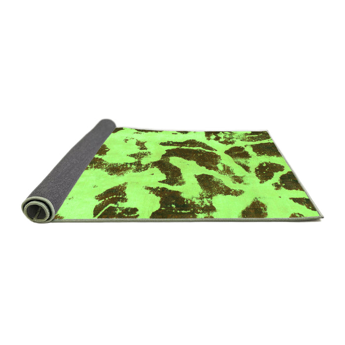 Sideview of Abstract Green Modern Rug, abs1069grn