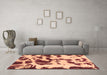 Machine Washable Abstract Brown Modern Rug in a Living Room,, wshabs1069brn