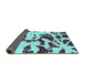 Sideview of Abstract Turquoise Modern Rug, abs1069turq