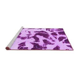 Sideview of Machine Washable Abstract Purple Modern Area Rugs, wshabs1069pur