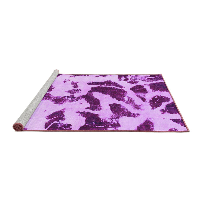 Sideview of Machine Washable Abstract Purple Modern Area Rugs, wshabs1069pur