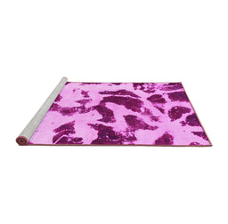 Sideview of Machine Washable Abstract Pink Modern Rug, wshabs1069pnk