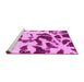 Sideview of Machine Washable Abstract Pink Modern Rug, wshabs1069pnk