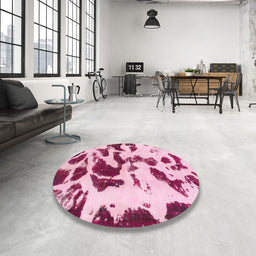 Abstract Pink Violet Pink Modern Rug in a Bedroom, abs1069
