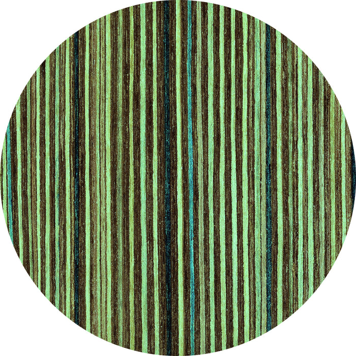 Round Abstract Turquoise Modern Rug, abs106turq