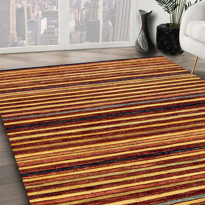 Machine Washable Abstract Tomato Red Rug in a Family Room, wshabs106