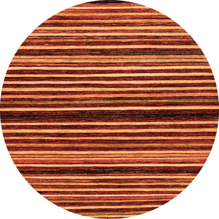 Round Machine Washable Abstract Orange Modern Area Rugs, wshabs106org