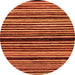 Round Machine Washable Abstract Orange Modern Area Rugs, wshabs106org