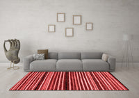 Machine Washable Abstract Red Modern Rug, wshabs106red