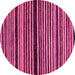 Round Abstract Pink Modern Rug, abs106pnk