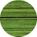 Round Machine Washable Abstract Green Modern Area Rugs, wshabs106grn