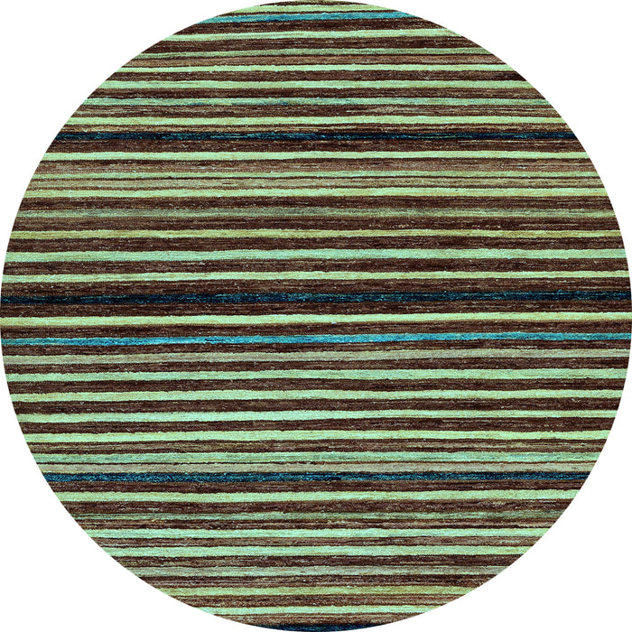 Round Abstract Light Blue Modern Rug, abs106lblu