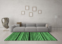 Machine Washable Abstract Emerald Green Modern Rug, wshabs106emgrn