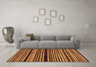 Machine Washable Abstract Brown Modern Rug in a Living Room,, wshabs106brn