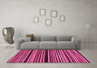 Machine Washable Abstract Pink Modern Rug in a Living Room, wshabs106pnk