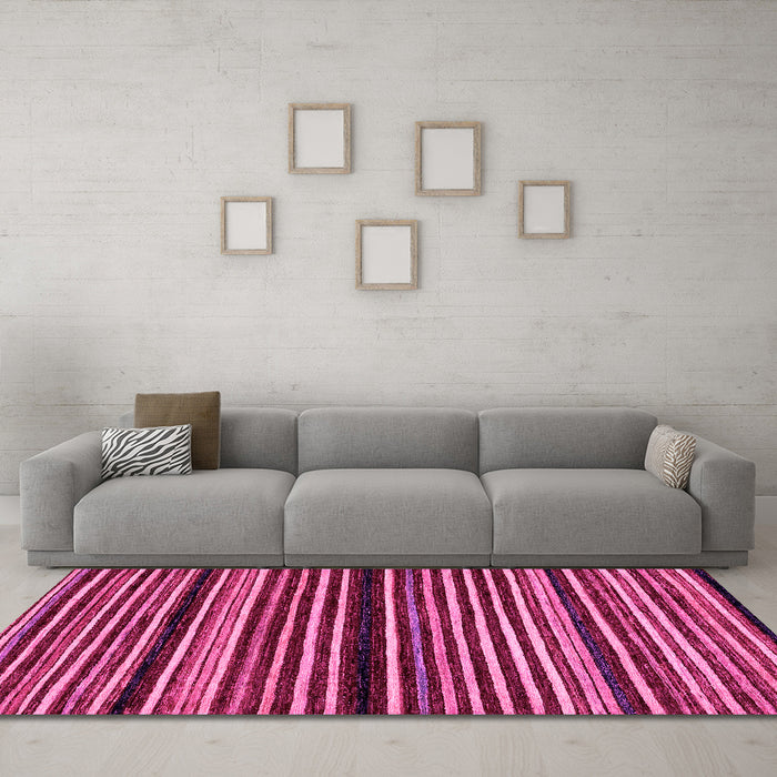 Machine Washable Abstract Pink Modern Rug in a Living Room, wshabs106pnk