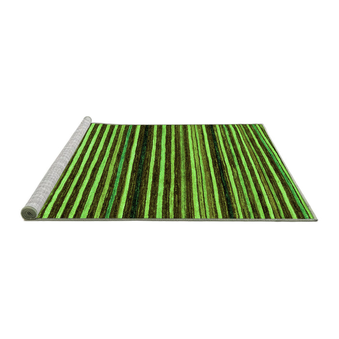 Sideview of Machine Washable Abstract Green Modern Area Rugs, wshabs106grn