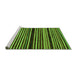 Sideview of Machine Washable Abstract Green Modern Area Rugs, wshabs106grn