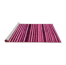 Sideview of Machine Washable Abstract Pink Modern Rug, wshabs106pnk