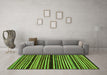 Machine Washable Abstract Green Modern Area Rugs in a Living Room,, wshabs106grn