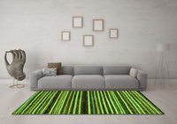 Machine Washable Abstract Green Modern Rug, wshabs106grn