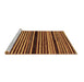 Sideview of Machine Washable Abstract Brown Modern Rug, wshabs106brn