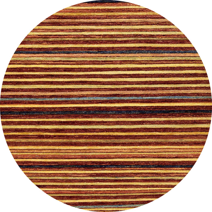 Round Machine Washable Abstract Tomato Red Rug, wshabs106