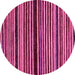 Round Machine Washable Abstract Pink Modern Rug, wshabs106pnk