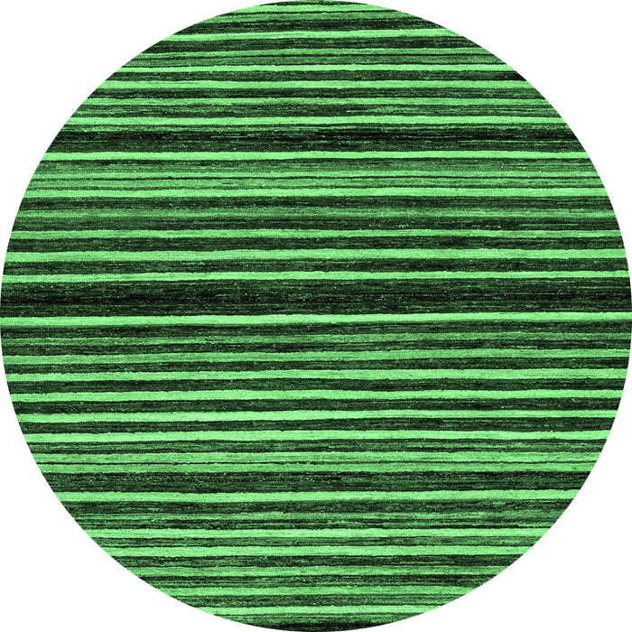 Round Machine Washable Abstract Emerald Green Modern Area Rugs, wshabs106emgrn