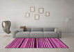 Machine Washable Abstract Purple Modern Area Rugs in a Living Room, wshabs106pur