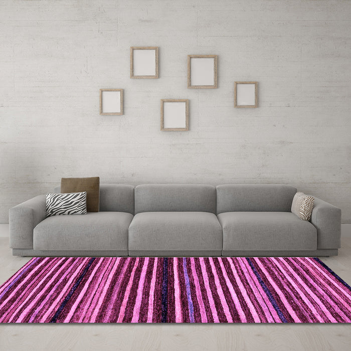 Machine Washable Abstract Purple Modern Area Rugs in a Living Room, wshabs106pur