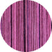 Round Machine Washable Abstract Purple Modern Area Rugs, wshabs106pur