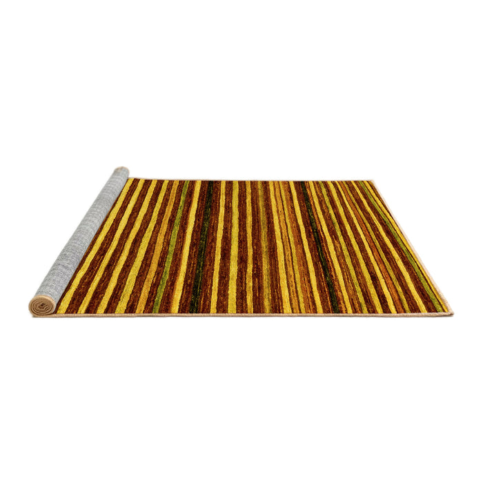 Sideview of Machine Washable Abstract Yellow Modern Rug, wshabs106yw