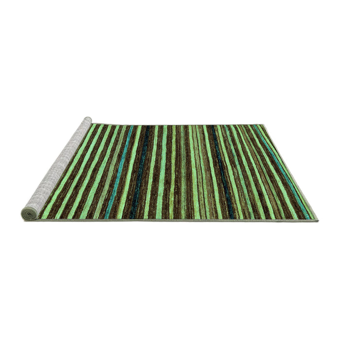 Sideview of Machine Washable Abstract Turquoise Modern Area Rugs, wshabs106turq