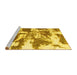 Sideview of Machine Washable Abstract Yellow Modern Rug, wshabs1070yw