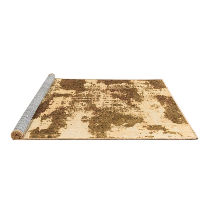 Sideview of Machine Washable Abstract Brown Modern Rug, wshabs1070brn