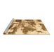 Sideview of Machine Washable Abstract Brown Modern Rug, wshabs1070brn