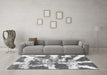 Machine Washable Abstract Gray Modern Rug in a Living Room,, wshabs1070gry