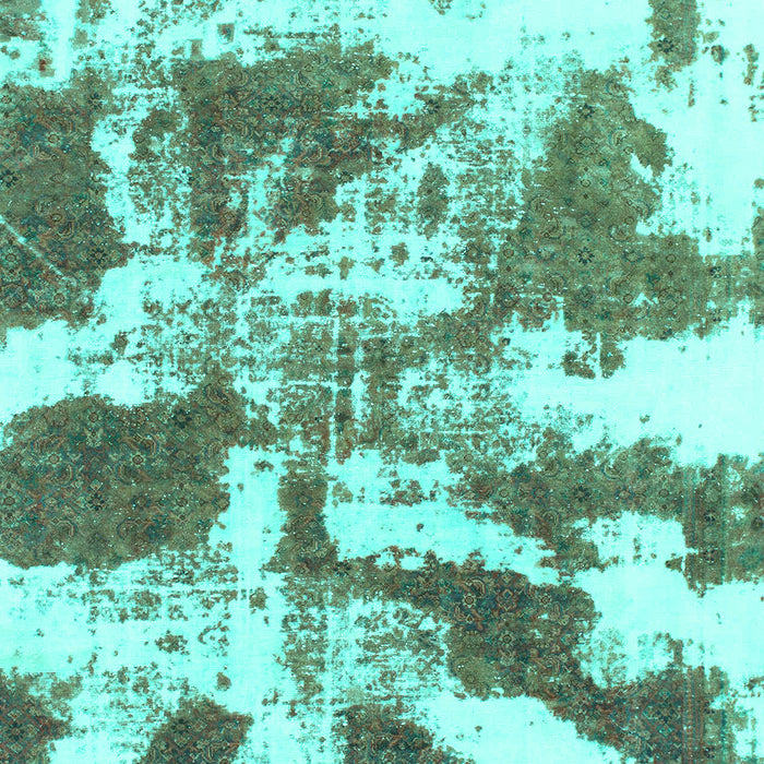 Machine Washable Abstract Turquoise Modern Area Rugs, wshabs1070turq