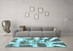 Machine Washable Abstract Light Blue Modern Rug in a Living Room, wshabs1070lblu