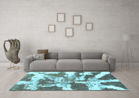 Machine Washable Abstract Light Blue Modern Rug, wshabs1070lblu