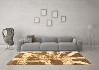 Machine Washable Abstract Brown Modern Rug, wshabs1070brn