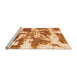 Sideview of Machine Washable Abstract Orange Modern Area Rugs, wshabs1070org